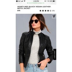Heartlines Vegan Leather Moto Jacket from Lulu’s